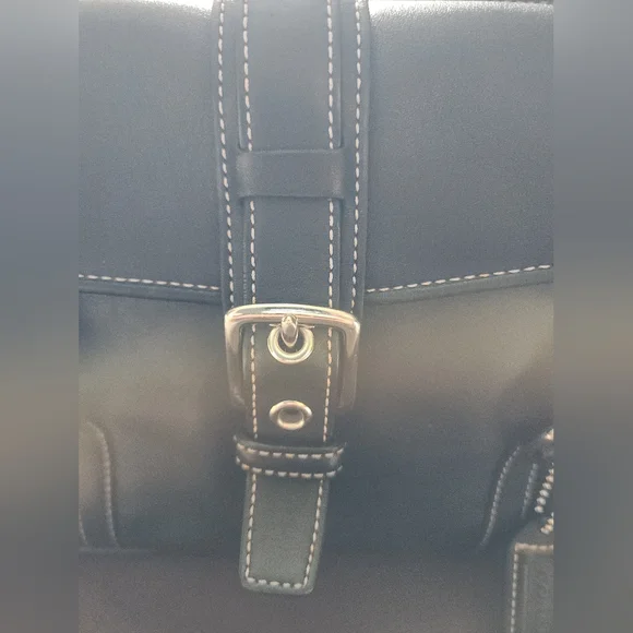 Coach Hampton Black Leather Satchel & Matching Wallet - Picture 4 of 16